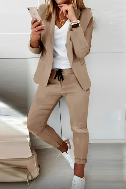 Dames Blazer Set Stretch Elegante Zwart Collectie