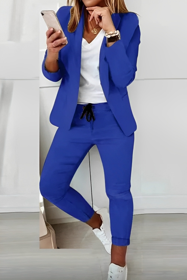 Dames Blazer Set Stretch Elegante Zwart Collectie