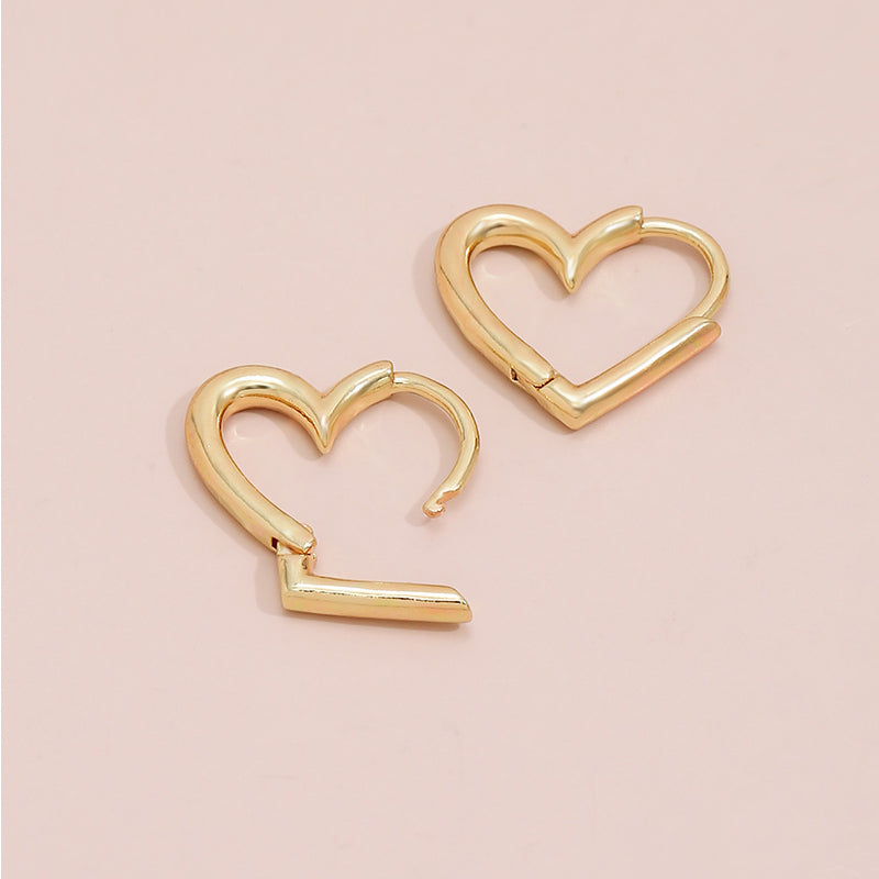 Gouden Oorbellen Dames Minimalistisch Hart Vorm