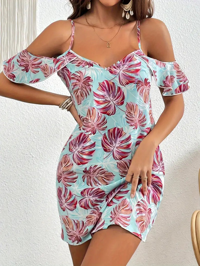 Bloemenjurk Off-the-shoulder Zomerjurk Vrouw