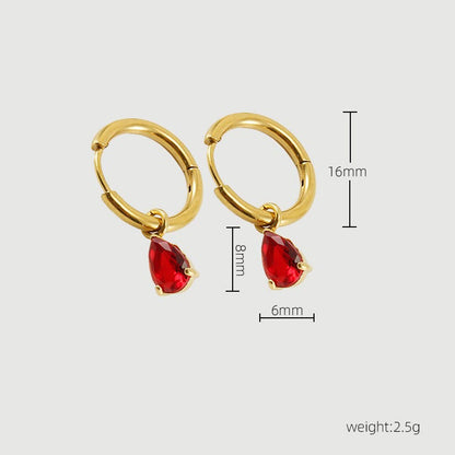Geboortesteen Sieradenset Granaat met Ketting en Oorbellen