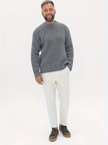 Heren Trui Warm Gebreid Effen Design Elliot