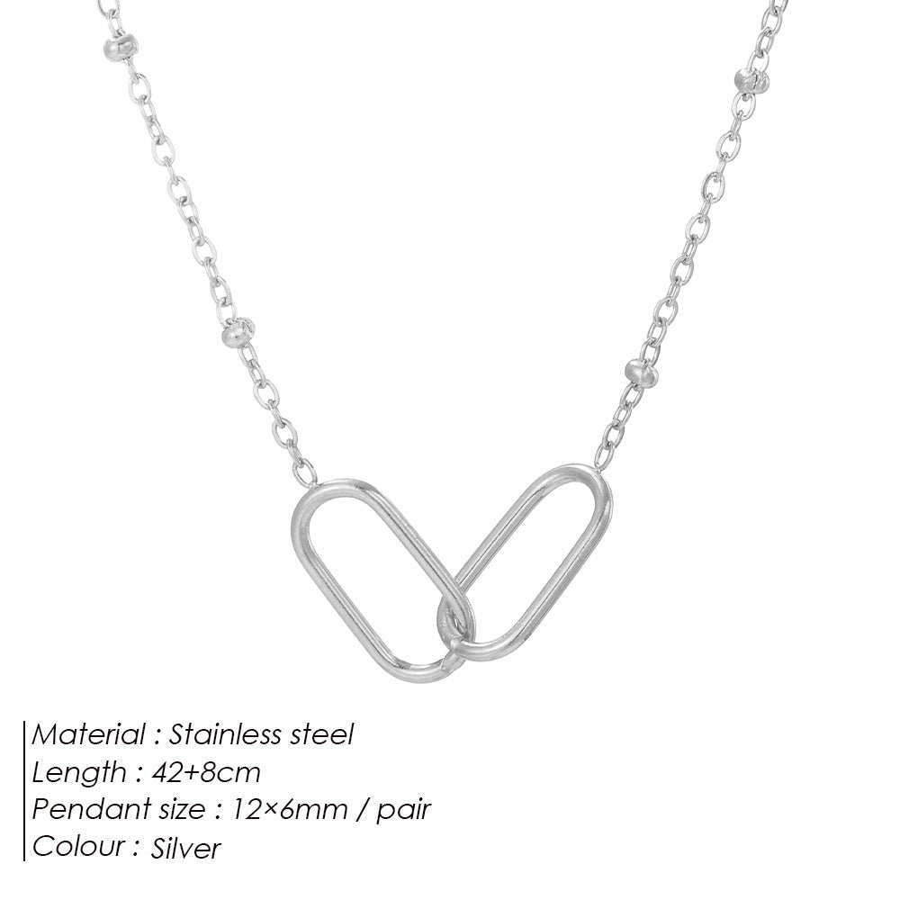 Dames Staal Ketting Ovaal Schakel Elegante Minimalistisch