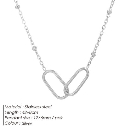 Dames Staal Ketting Ovaal Schakel Elegante Minimalistisch