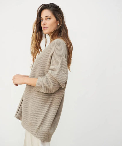 Gebreid Vest Oversized Zachte Wol Mix Comfortabel