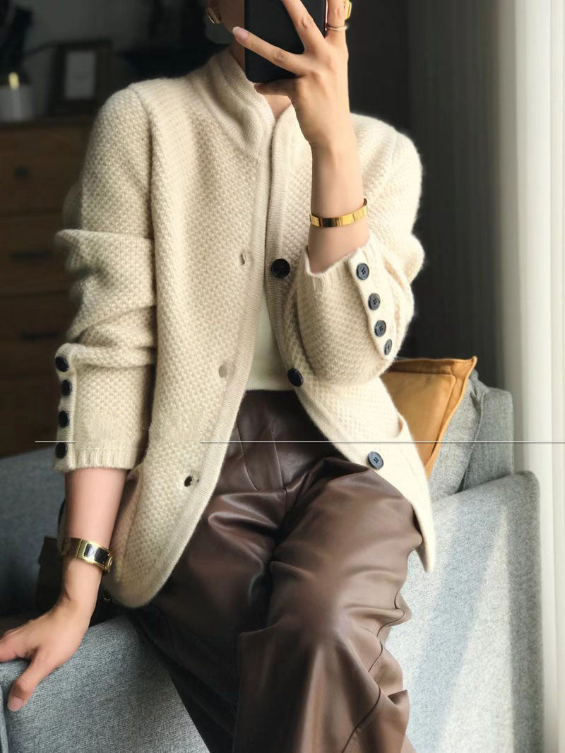 Dames Gebreide Vest met Chinese Kraag Luxe Look