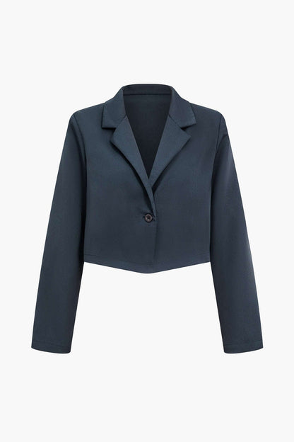 Dames Blazer en Wijde Broek Set Modern Stijl