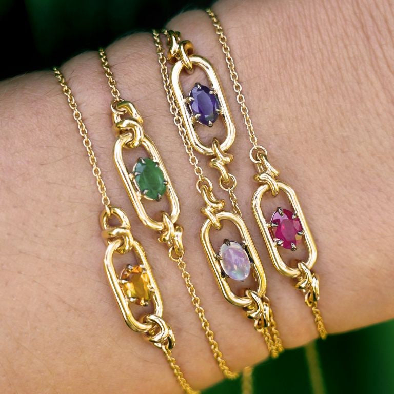 Goudkleurige Geboortesteen Armband voor Dames