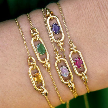 Goudkleurige Geboortesteen Armband voor Dames