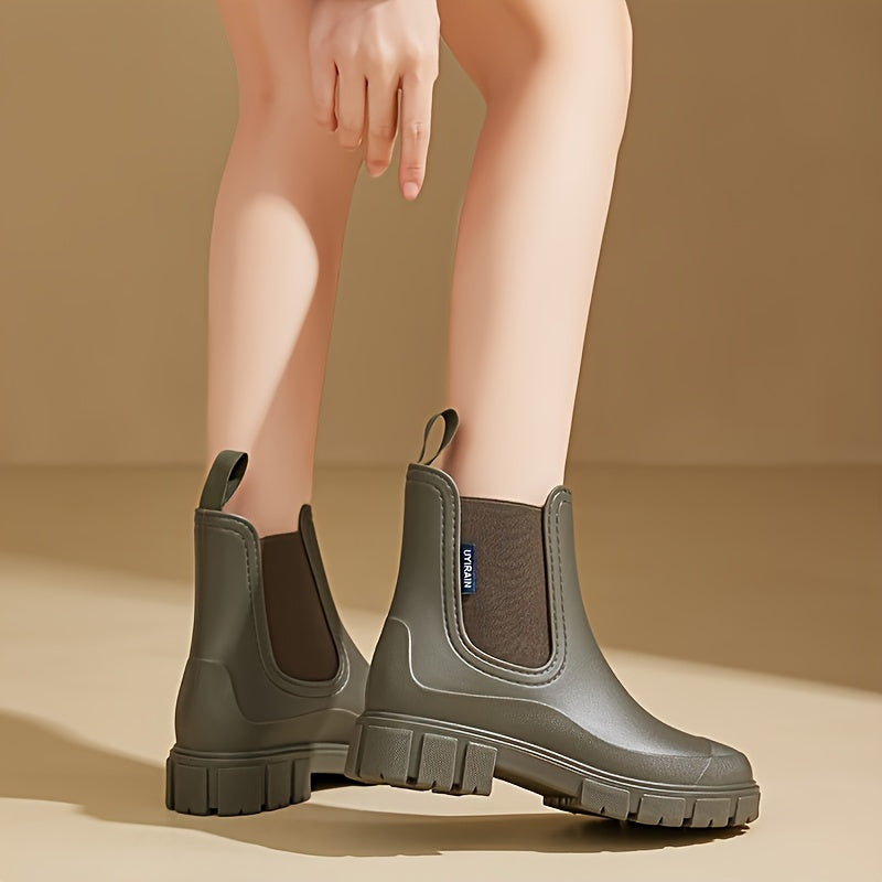 Dames Regenlaarzen Halfhoog Waterdicht Antislip Zool