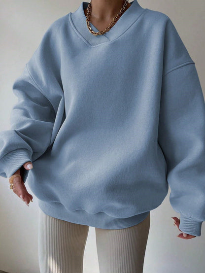 Dames V-Hals Trui Geel Minimalistisch Design