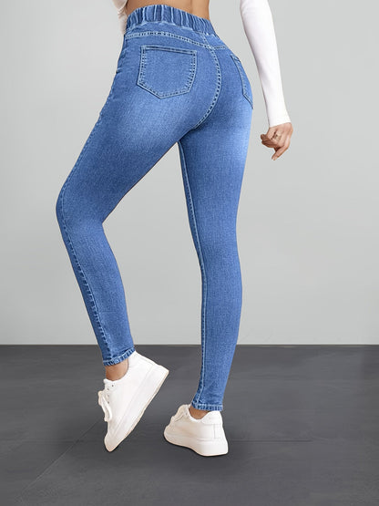 Stretchbroek Jegging Slim Fit Elastische Waistband Denim Look