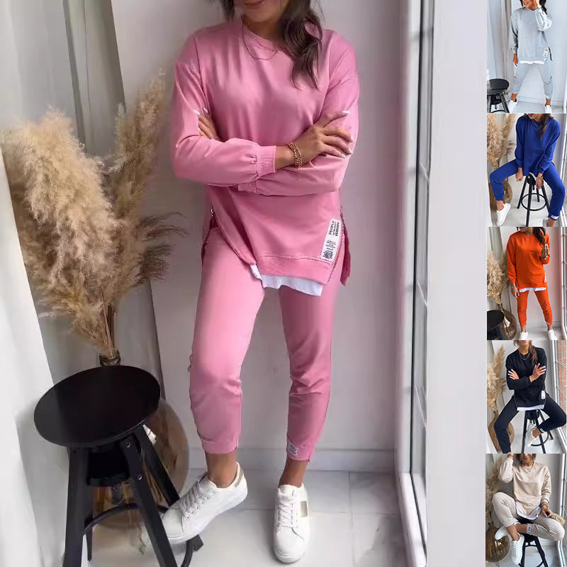 Dames Pak Tweedelig Met Split Detail Casual Modieus