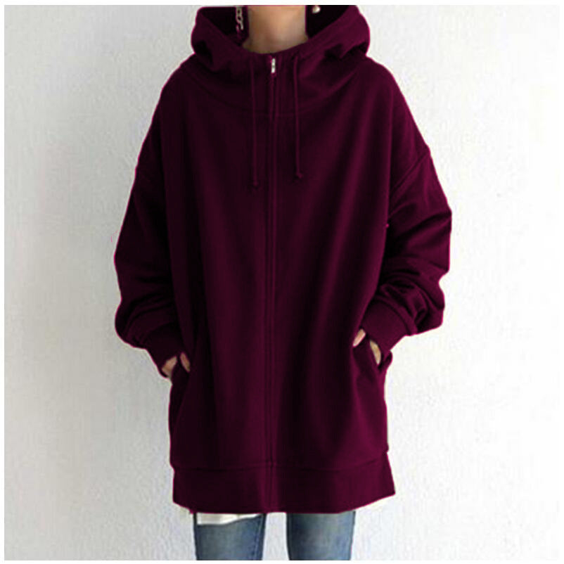 Dames Oversized Hoodie met Rits Comfortabel en Warm