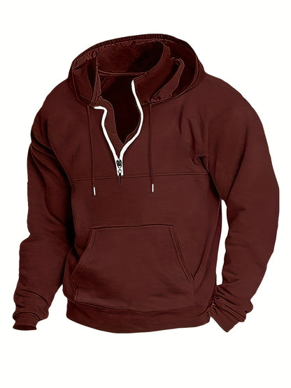 Heren Hoodie met Halve Rits Sportief Design