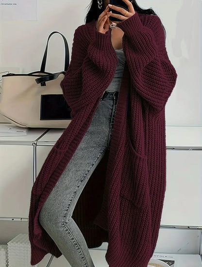 Dames Gebreide Vest Lange Stijlvolle Trendy Look