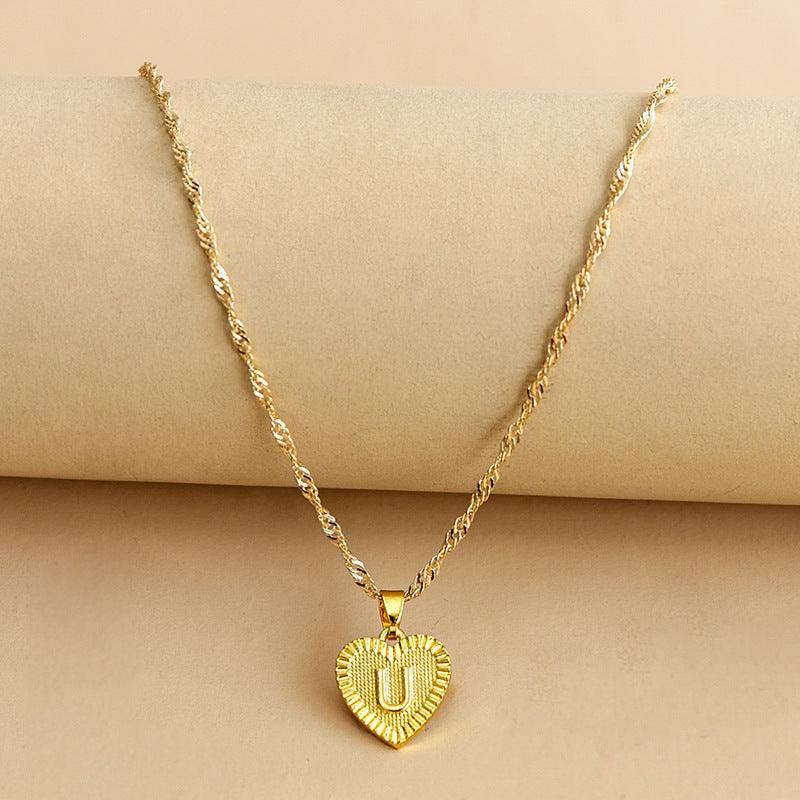 Gouden Hart Halsketting met Initialen