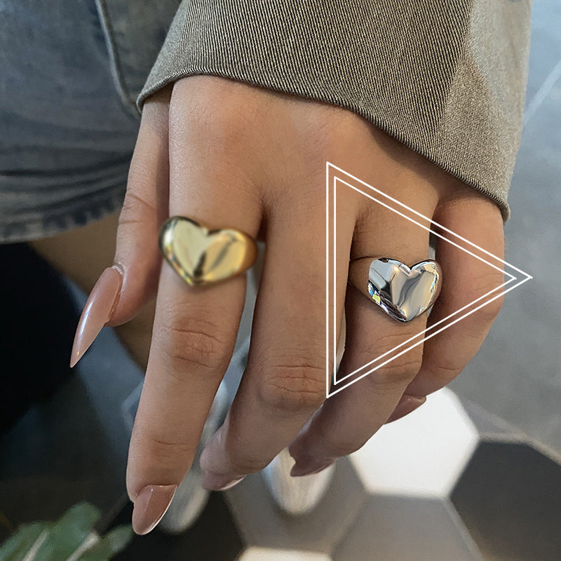 Dames Hart Ring Minimalistisch met Lelie