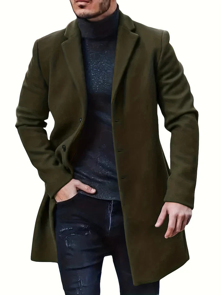 Heren Winterjas met Knoopsluiting – Elegant en Warm