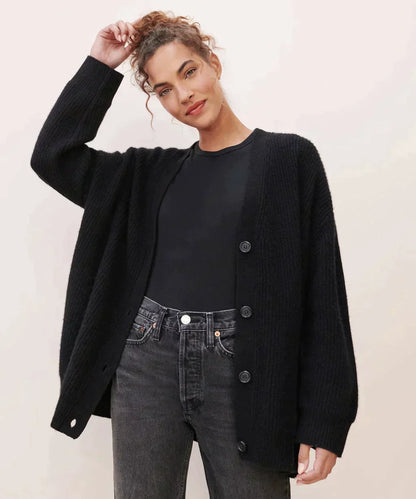 Gebreid Vest Oversized Zachte Wol Mix Comfortabel