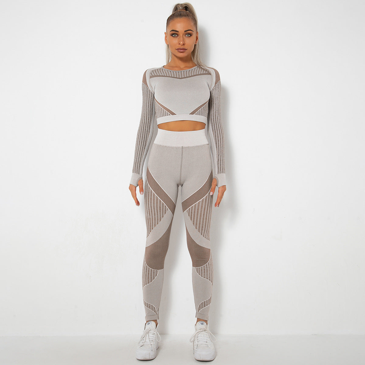 Dames Yoga Set Lange Mouwen Zacht Elastisch