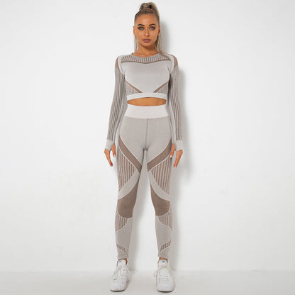 Dames Yoga Set Lange Mouwen Zacht Elastisch