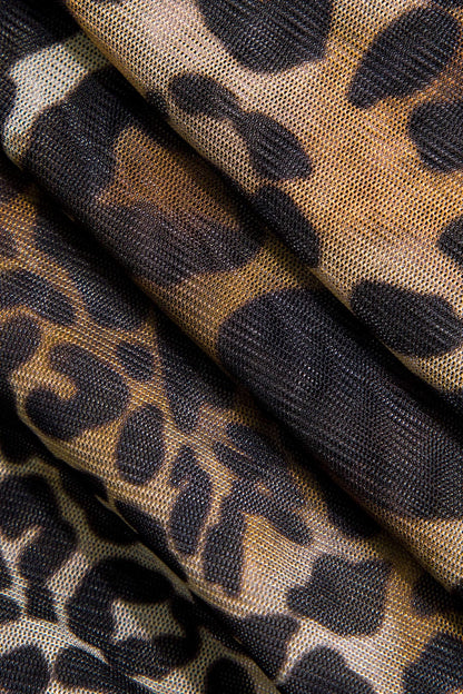 Leoprint Minikleed met Rimpels Wilde Dierenprint Savanna