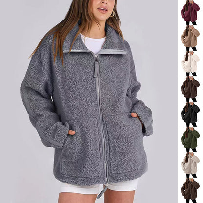 Dames Fleece Jas Oversized Warm en Zachte Winterjas