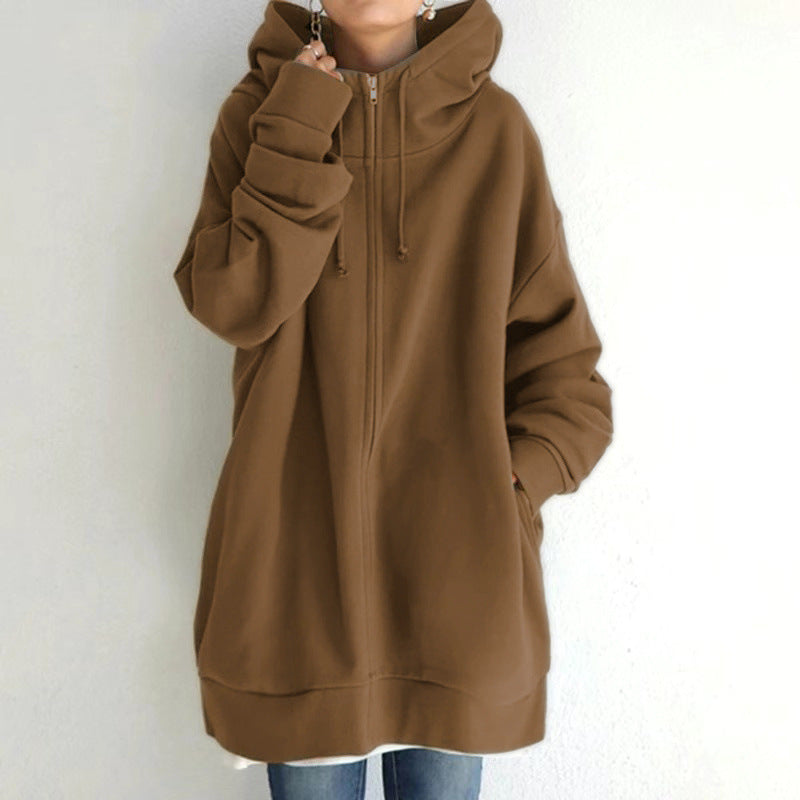 Dames Oversized Hoodie met Rits Comfortabel en Warm - Mode Vibes