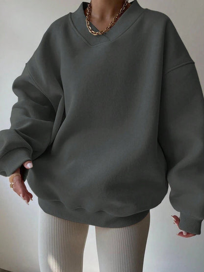 Dames V-Hals Trui Geel Minimalistisch Design
