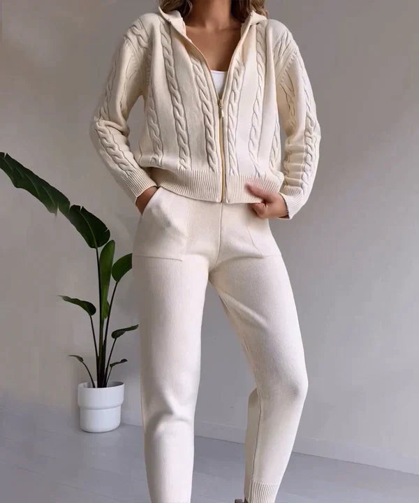 Vrouwelijke Casual Tweedelige Broek Set - Mode Vibes