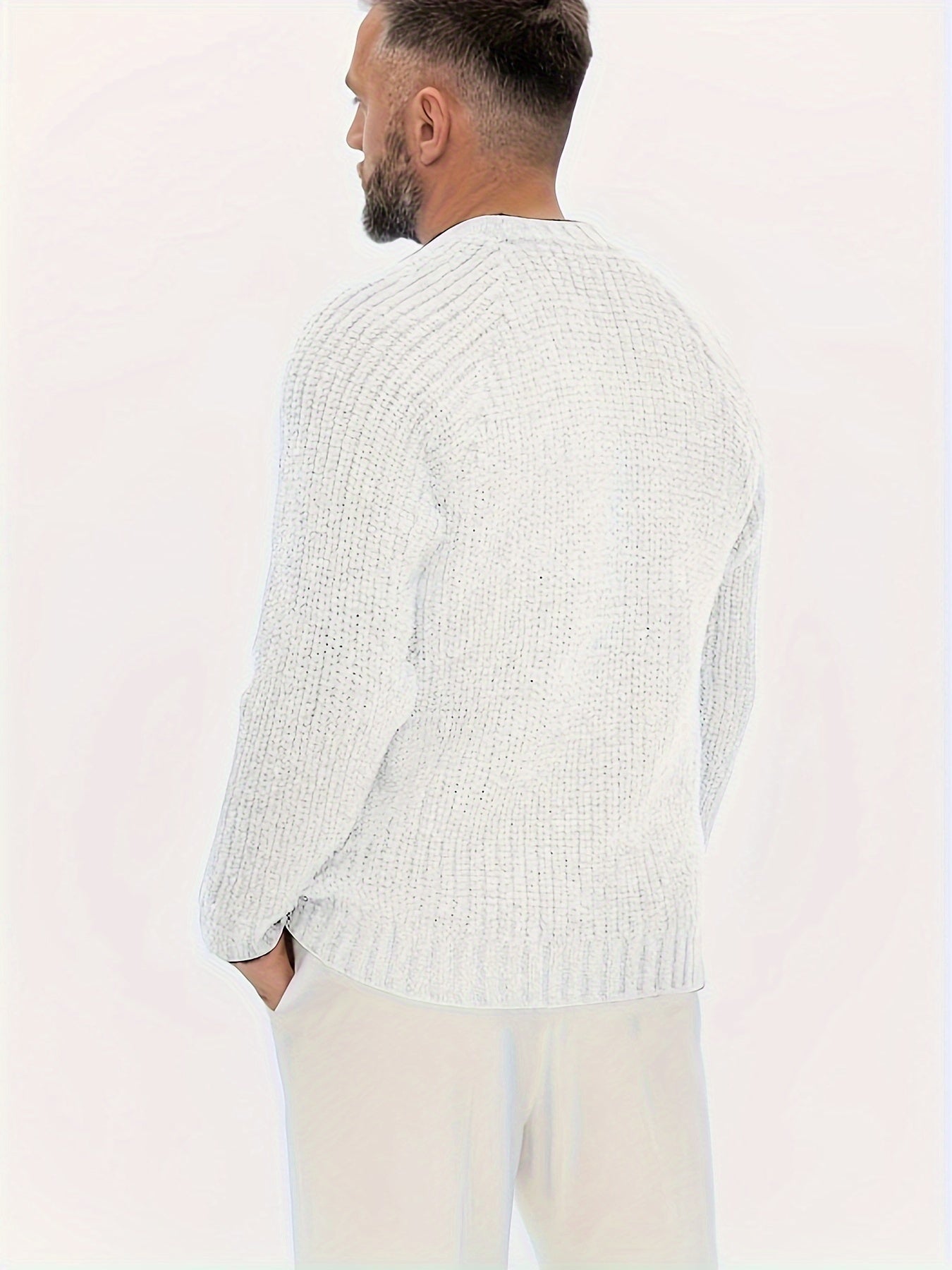 Heren Trui Warm Gebreid Effen Design Elliot
