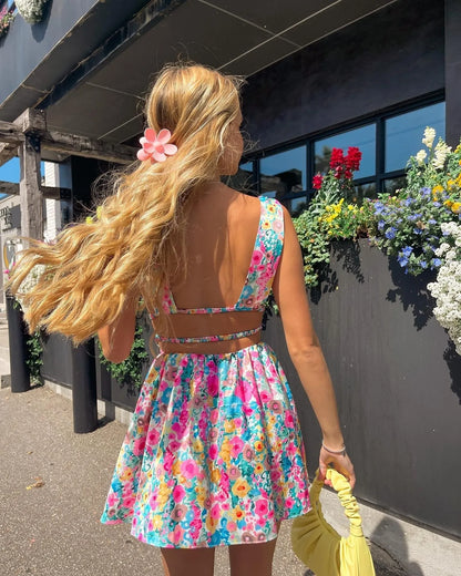 Zomerjurk Bloemenprint Vrouwelijk Jurk