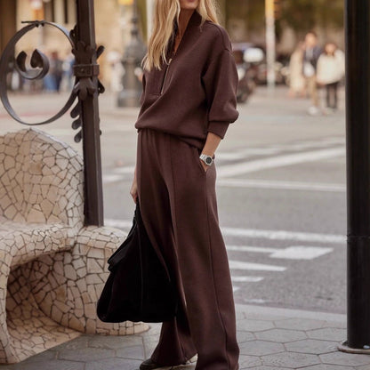 Dames Gebreide Set Tweedelig met Broek en Trui - Mode Vibes