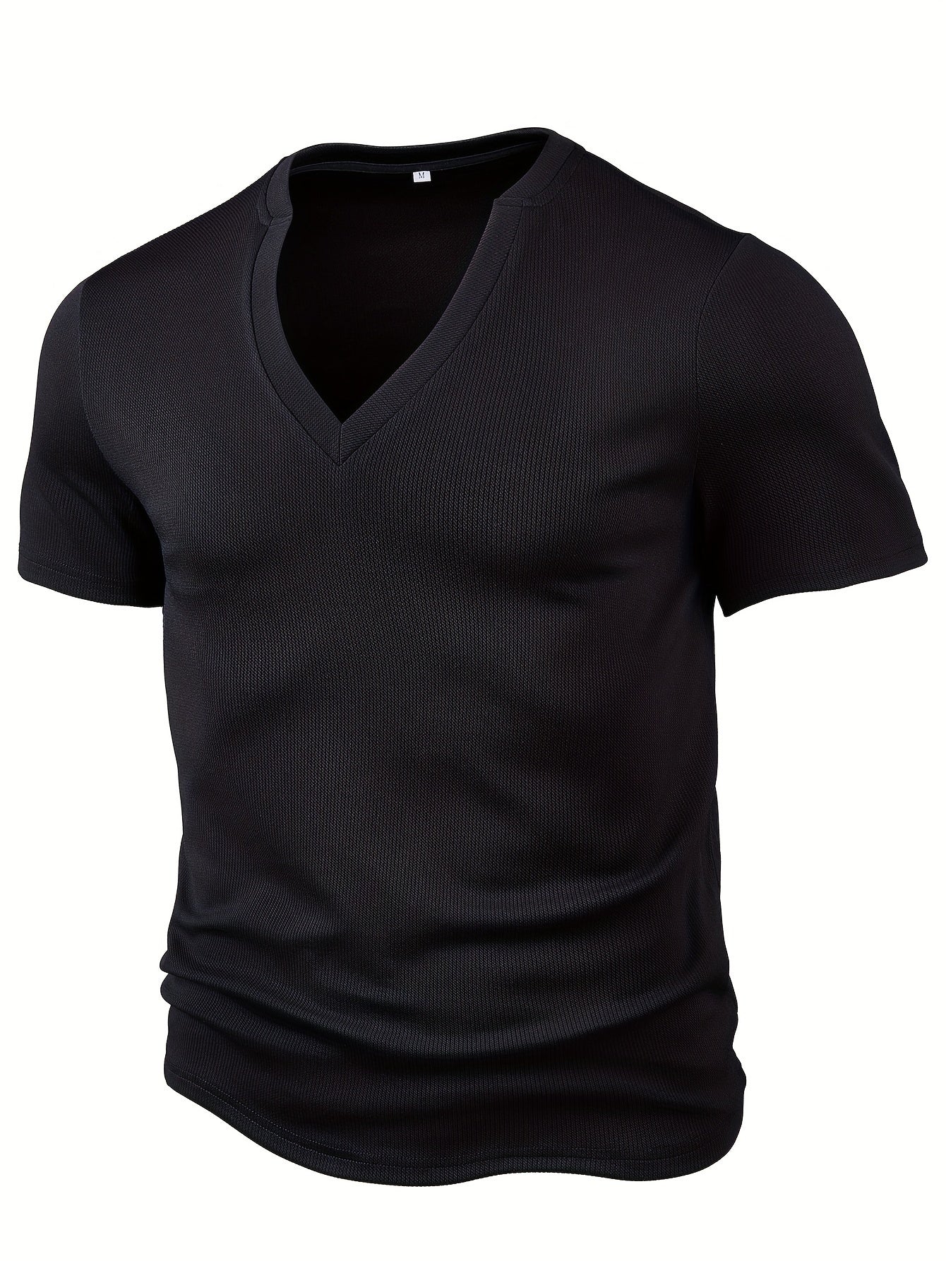 Heren T-shirt Diepe V-hals Textuur Modieus