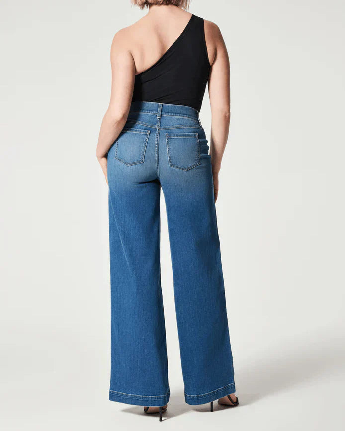 Hoge Taille Wijde Broek Denim Comfortabele Zomerbroek - Mode Vibes