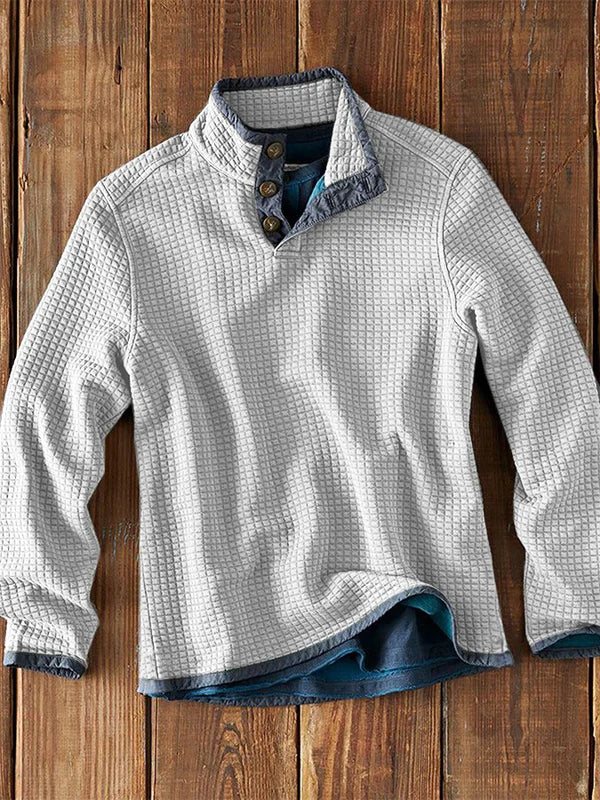 Lange Mouw T-shirt met Kraag voor Mannen - Mode Vibes
