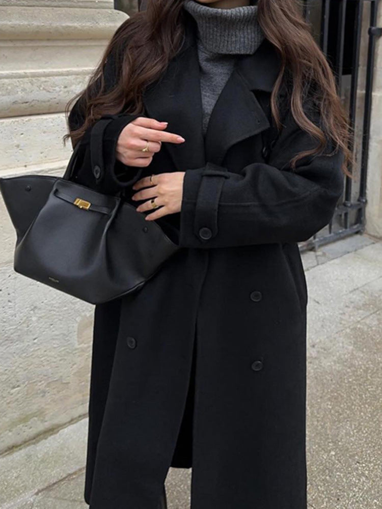 Dames Trench Coat Lange Zachte Stijlvolle Regenjas