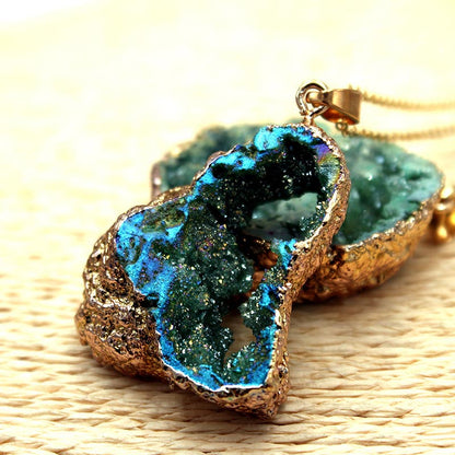 Kristallen Hanger met Natuurlijke Geode Edelsteen