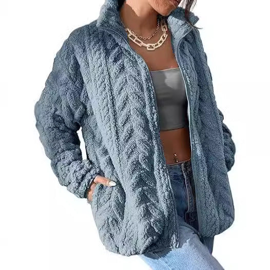 Dames Fleece Vest met Kabel Patroon Warm en Elegant