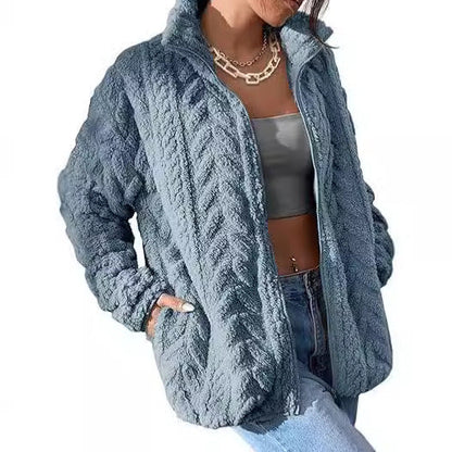 Dames Fleece Vest met Kabel Patroon Warm en Elegant