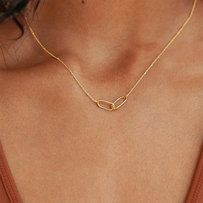 Dames Staal Ketting Ovaal Schakel Elegante Minimalistisch