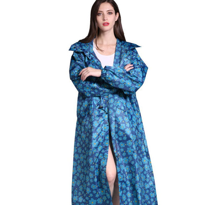 Dames Regenjas Lange Lichtgewicht Met Trendy Print