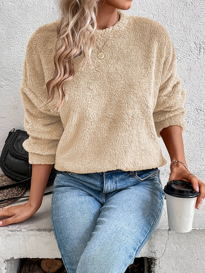 Zachte Teddy Trui Sweatshirt Comfortabel Warm
