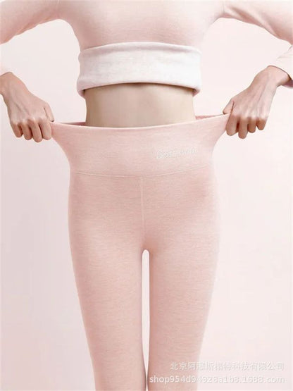 Dames High Waist Legging Fleece Voering Zacht en Comfortabel