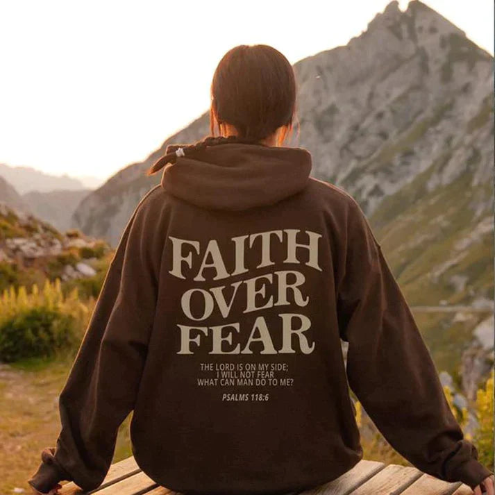 Uniseks Hoodie Geloof Over Angst Met Bijbeltekst - Mode Vibes