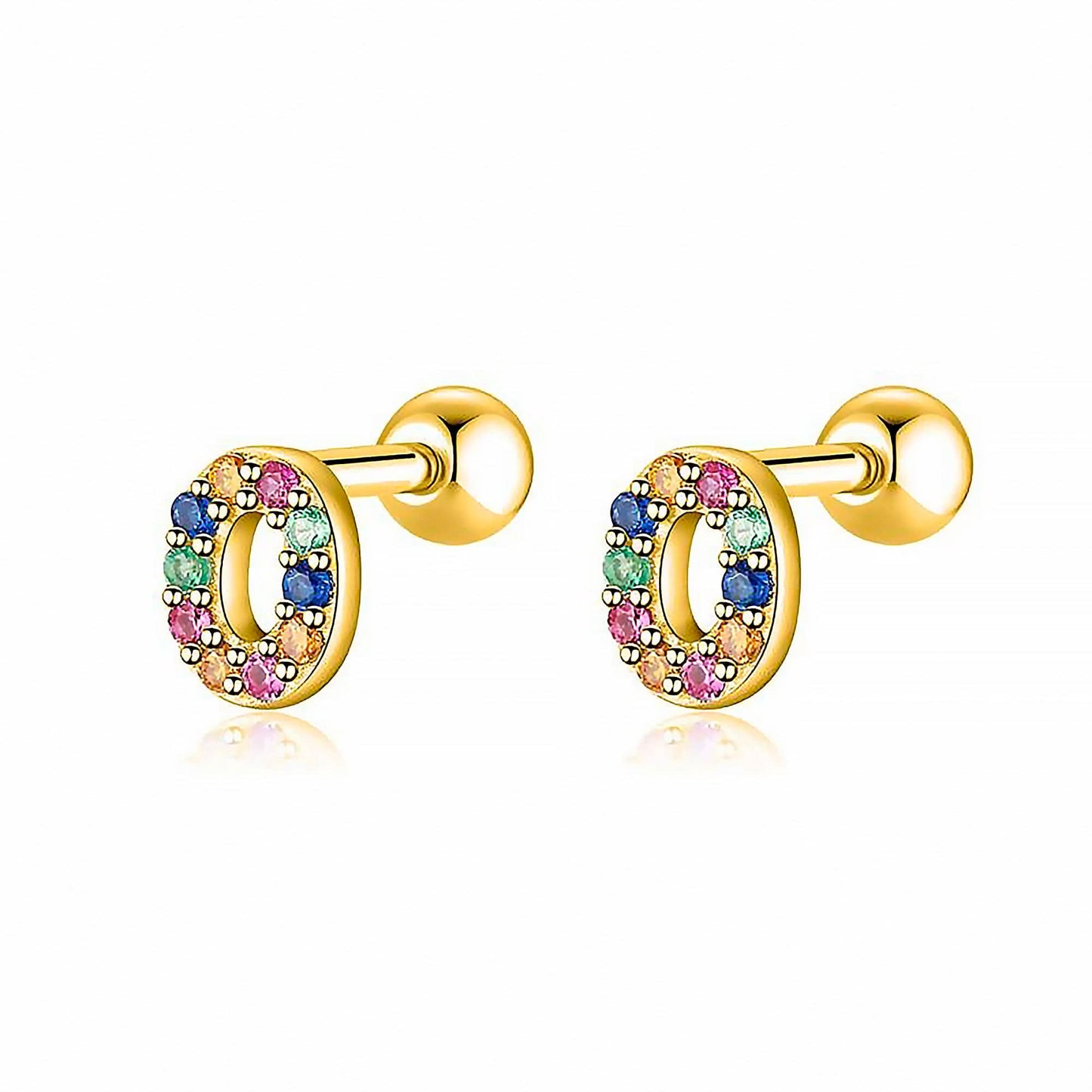 Kleurige Oorbellen Letter O - Uniek Sieraden