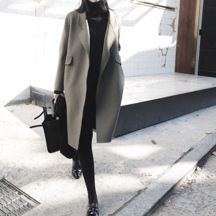 Knielange Winterjas Dames Warm en Modieus - Mode Vibes