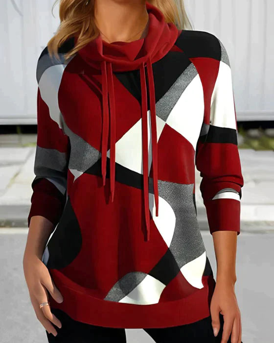 Softshell Hooded Top Hoge Kraag Contrasterend - Mode Vibes
