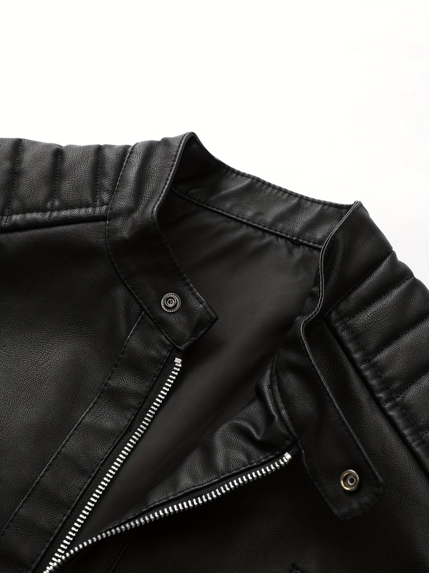 Gaspare | Elegante giacca di pelle con cerniera